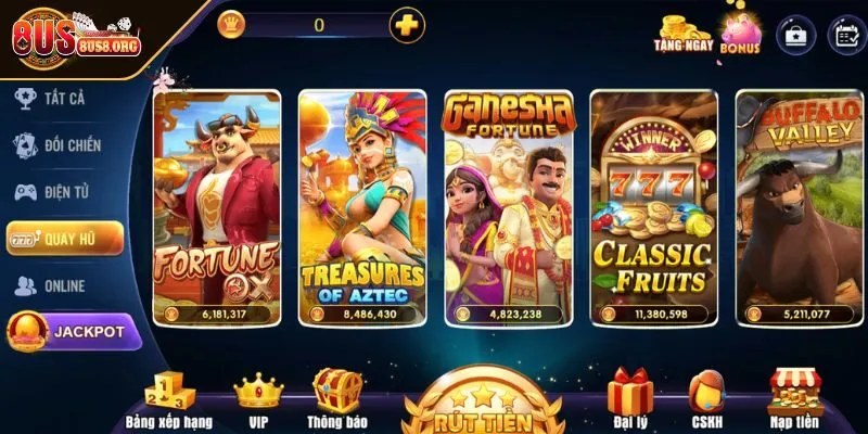 Trò slot game quay hũ đầy may mắn