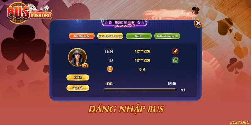 Đăng nhập 8US